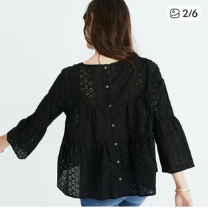 Madewell Black Eyelet Blouse